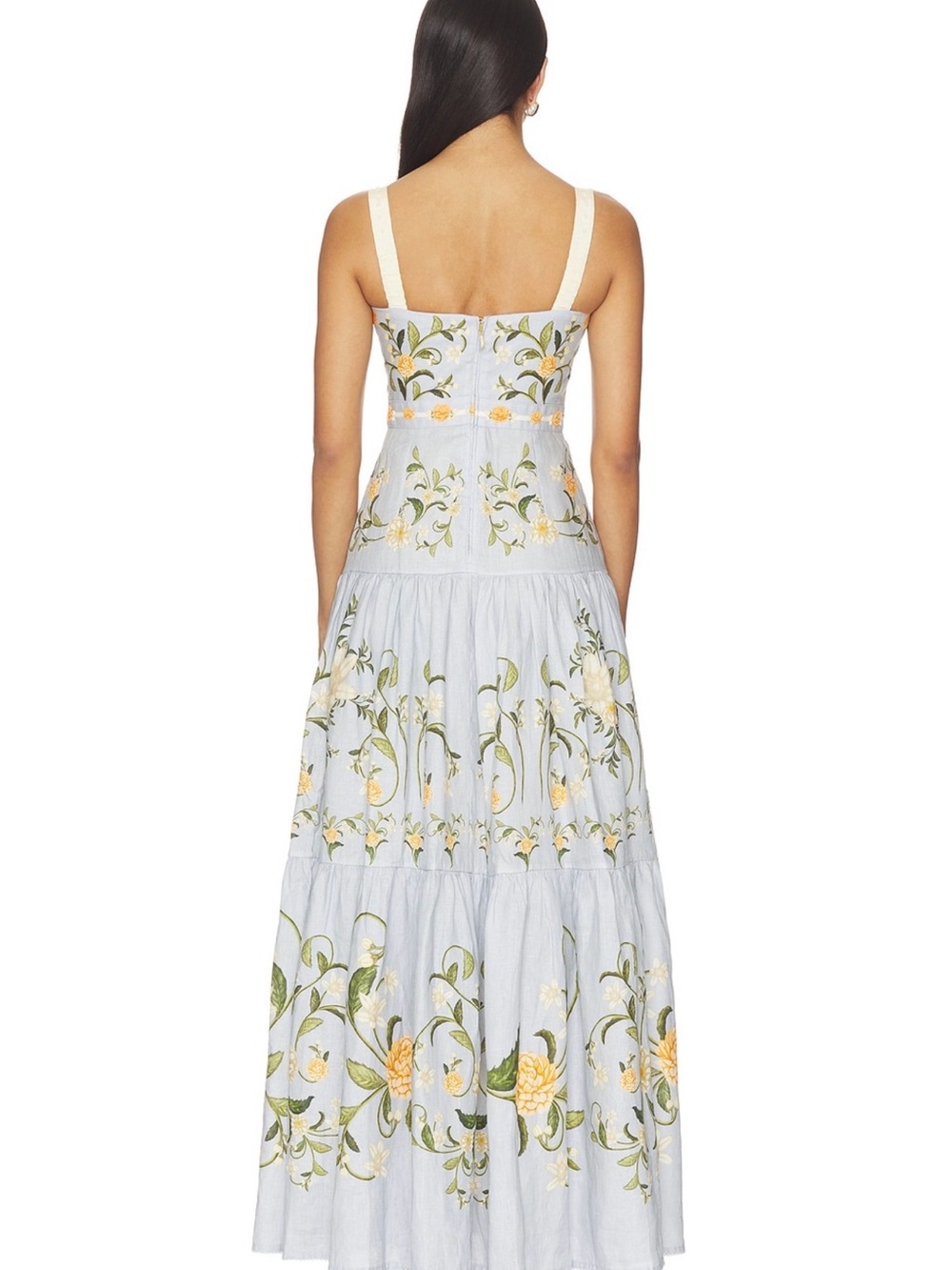 Light Blue Floral Embroidered Maxi Dress - Picture 15 of 16